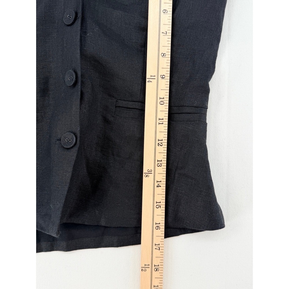 Reformation Tate Linen Halter Top Black Button Front Size 4 NWT - Picture 5 of 16